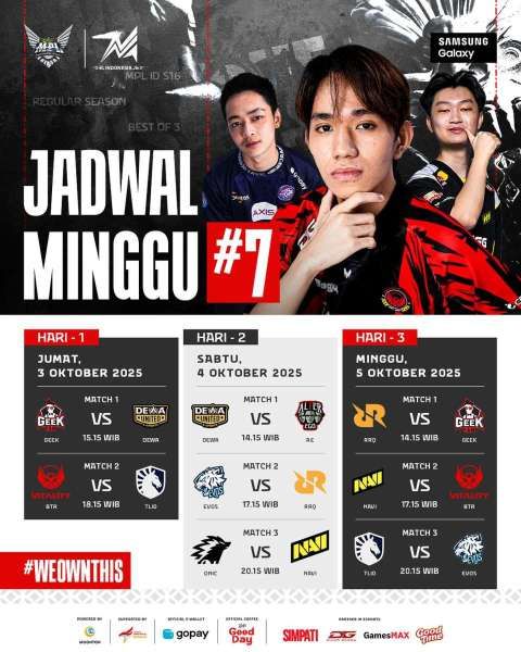 Jadwal MPL ID S16 Regular Season Week 7