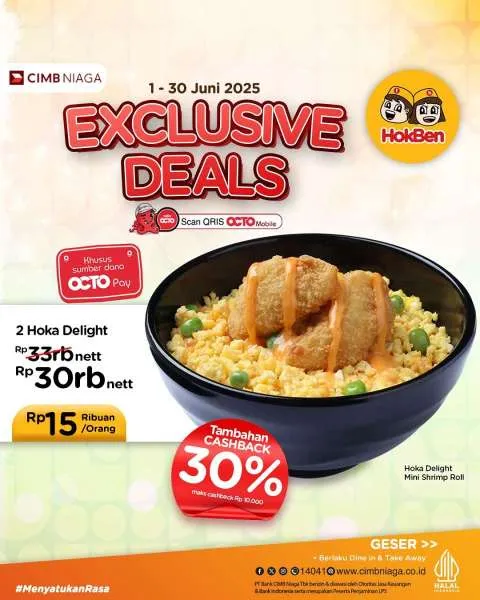 Promo HokBen Exclusive Deals dengan CIMB Niaga