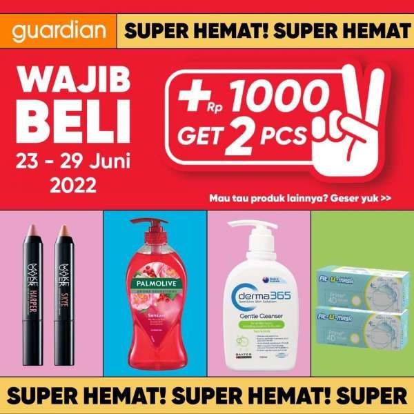 Promo Guardian 23-29 Juni 2022, Tambah Uang Rp 1.000 Dapat 2 Lipstick Make Over
