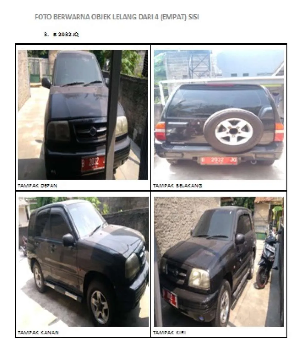 Lelang mobil dinas murah, Escudo tahun 2004, cek penawarannya