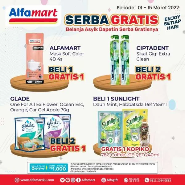 Promo Alfamart Serba Gratis Periode 1-15 Maret 2022