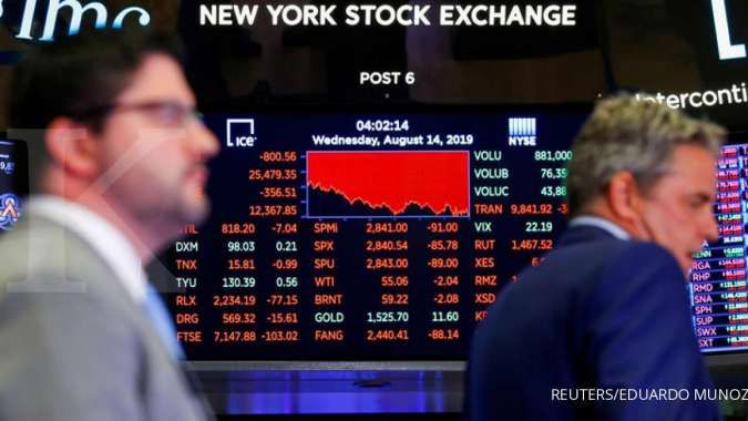 Wall Street turun menjelang rilis notulen rapat The Fed & pertemuan Jackson Hole