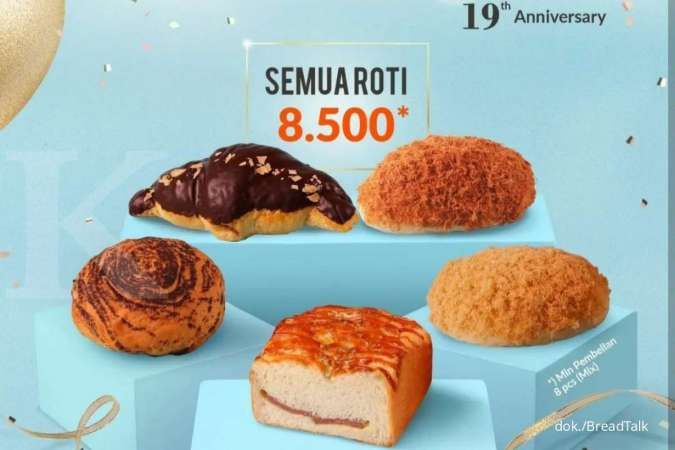 Promo Breadtalk 19th Anniversary 7-11 Maret 2022, Ada Roti dan Kue Mulai Rp 8.500
