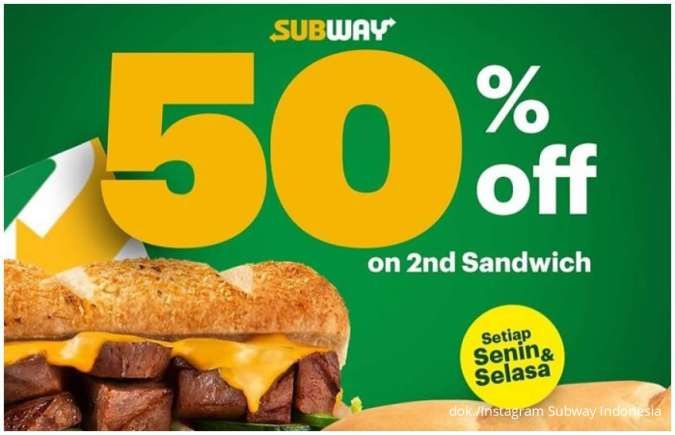 Promo Subway of The Week Bulan Februari 2025, Diskon Sampai 50%