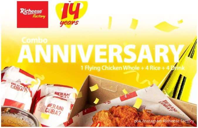 Promo Richeese Factory Combo Anniversary, Paket Hemat dan Lengkap Mulai Rp 149.999