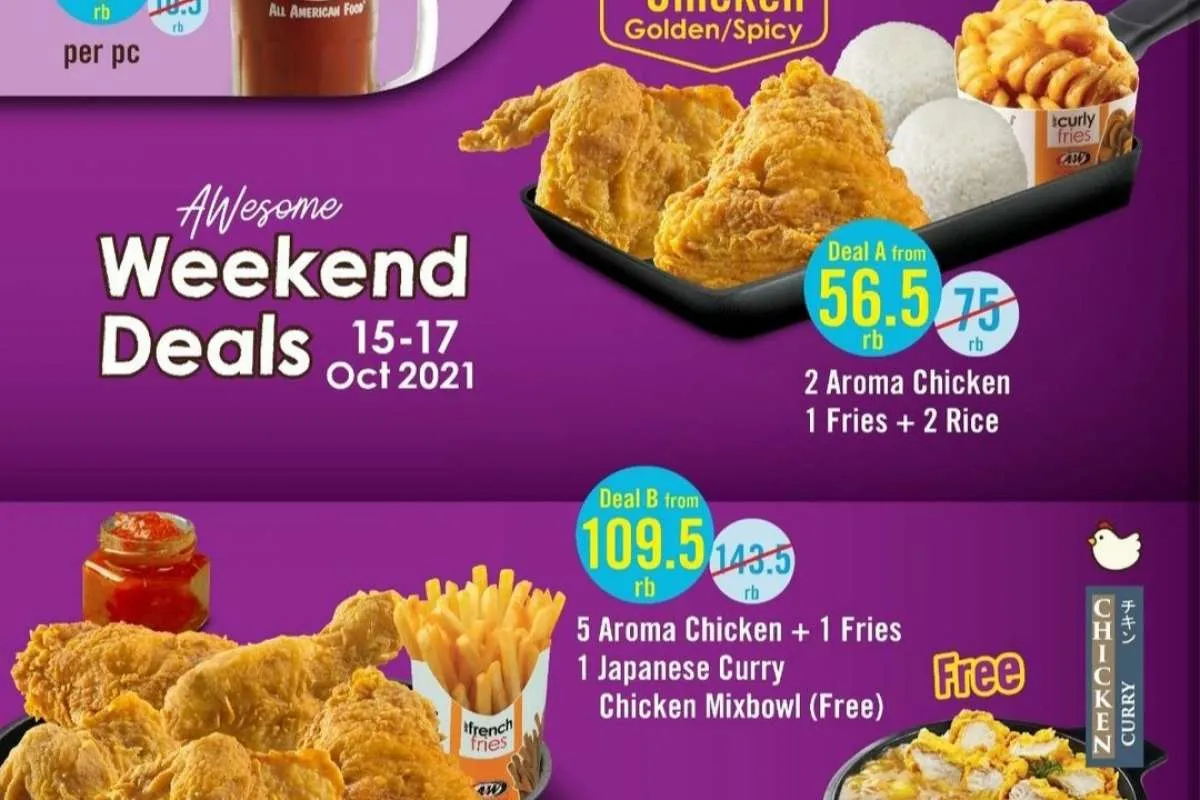 Promo A&W 15-17 Oktober 2021, Weekend Deals Aroma Chicken Super Hemat Isi Banyak