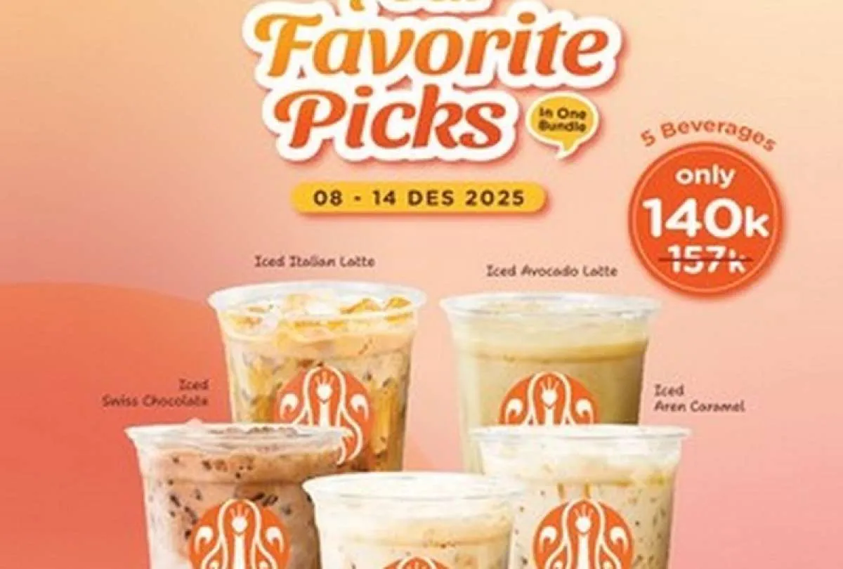 Promo J.CO 8-14 Desember 2025, Paket 5 Minuman Harga Lebih Murah