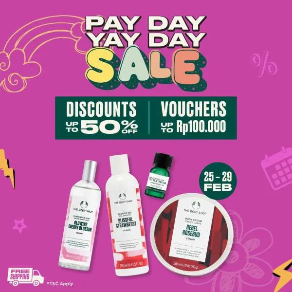 Promo The Body Shop Payday Sale Diskon s/d 50% Periode 25-29 Februari 2024