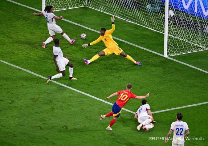 Hasil Pertandingan Spanyol - Prancis, Spanyol Agresif Babak Pertama Unggul 2-1