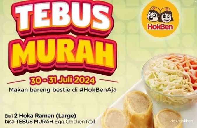 Promo Hokben Tebus Murah Egg Chicken Roll Rp 20.000 Edisi 30-31 Juli 2024