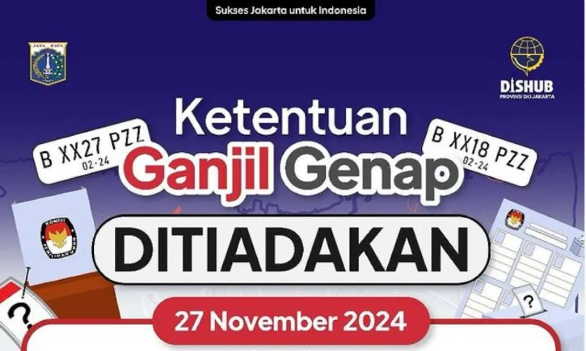 Cek Aturan Ganjil Genap Jakarta Hari Ini, Pelaksanaan Pilkada (27 November 2024)