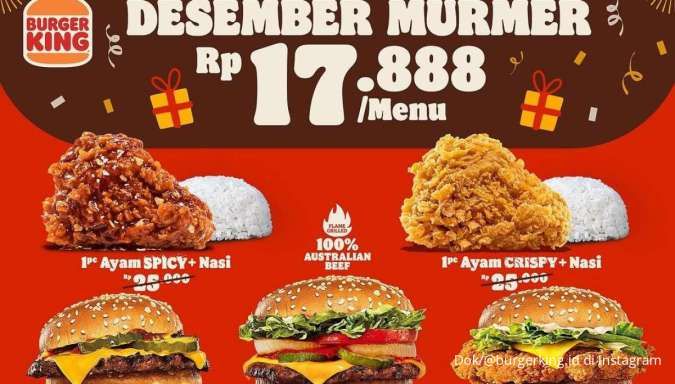 Promo Burger King Desember Murah Meriah Serba Rp 17.000-an, Promo Sampai Akhir Tahun