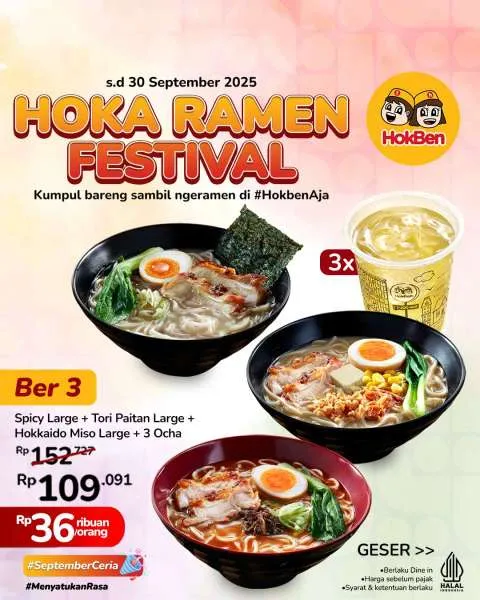 Promo Hoka Ramen Festival Bertiga September