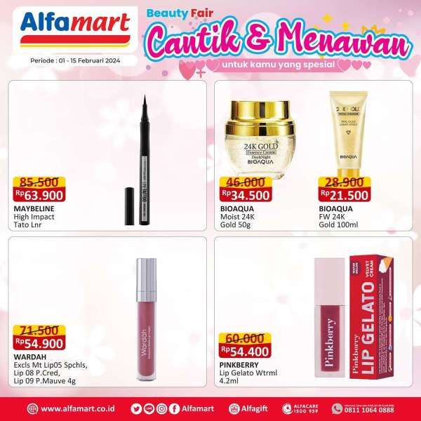 Promo Alfamart Beauty Fair Spesial Valentine 1-15 Februari 2024