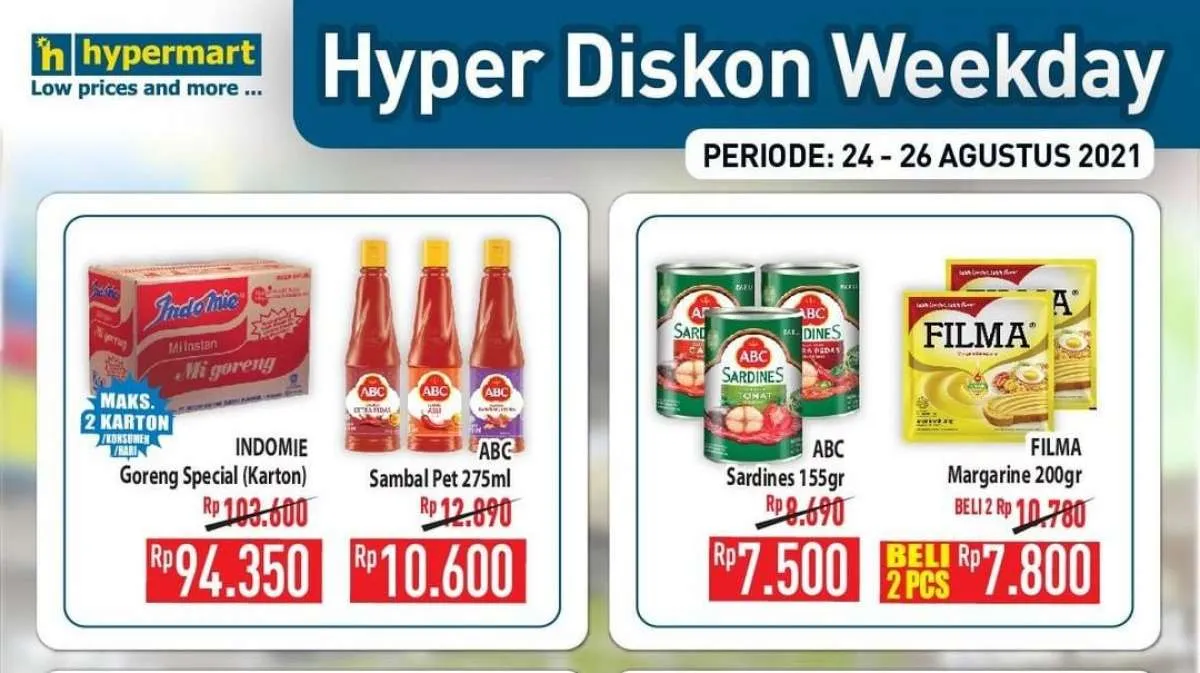 Promo Hypermart hingga 26 Agustus 2021, banyak potongan harga selama 3 hari