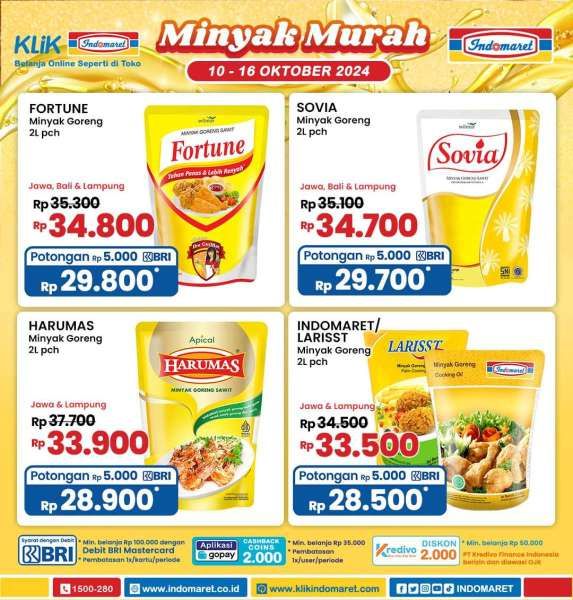 Promo Minyak Goreng Murah di Indomaret 10-16 Oktober 2024