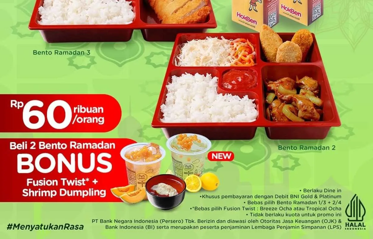 Promo HokBen dengan BNI Setiap Hari Sabtu di Bulan Ramadan 2025, Beli 2 Gratis 2