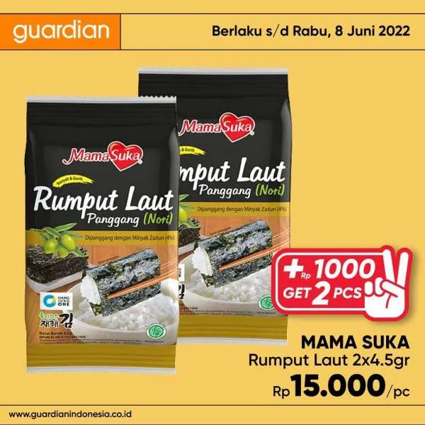Promo Guardian +1000 Get 2 Pcs Periode 2-8 Juni 2022
