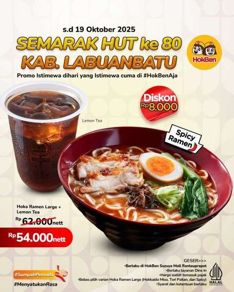 Promo HokBen HUT Kab. Labuanbatu di Oktober 2025