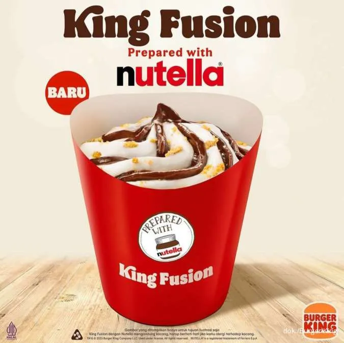 Burger king Cheese Dunk & Nutella: menu King Fussion Nutella