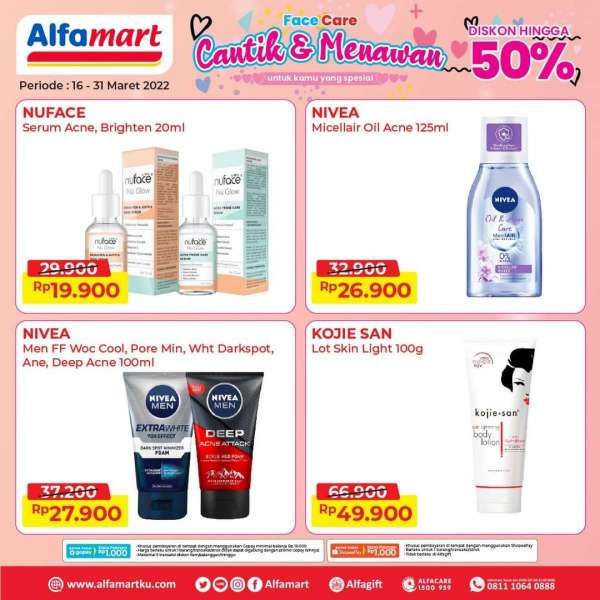 Promo Alfamart Edisi Face dan Body Care Diskon s/d 50%, Berlaku hingga 31 Maret 2022