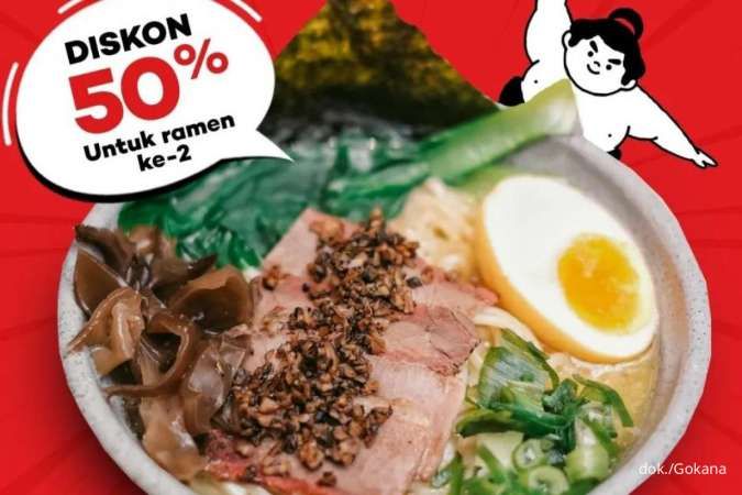 Gokana Promo Ramen Kedua Diskon 50% Periode Hari Ini 27 Februari 2024