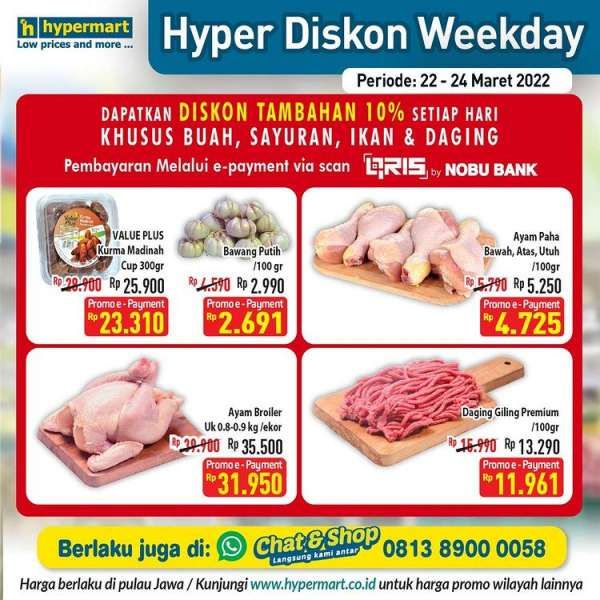 Promo Hypermart Hyper Diskon Weekday 22-24 Maret 2022