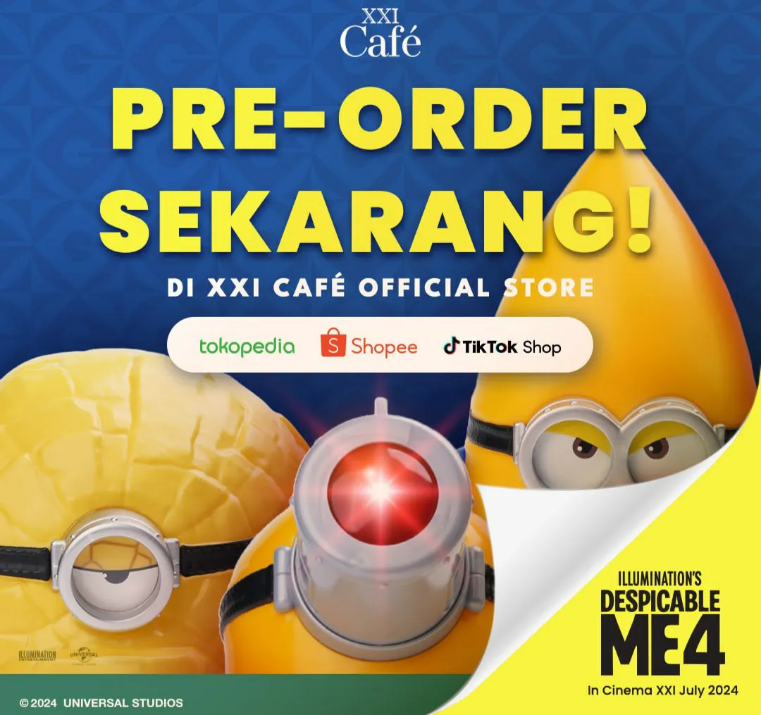 Promo XXI Merchandise Minions dari film Despicable Me 4