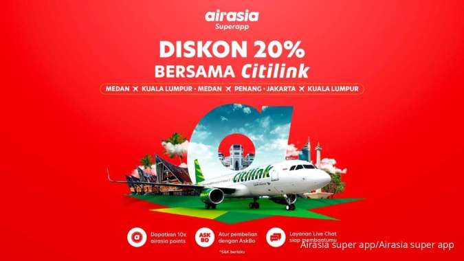 Tiket Penerbangan Citilink Kini Bisa Anda Dapatkan di AirAsia Superapp