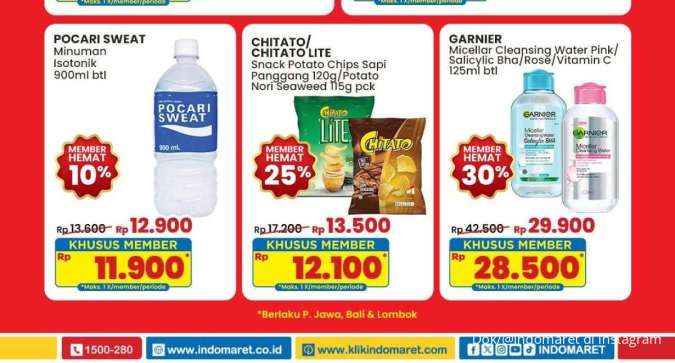 Promo Indomaret Weekend Januari 2025, Garnier Micellar Water & Pocari Sweat Hemat