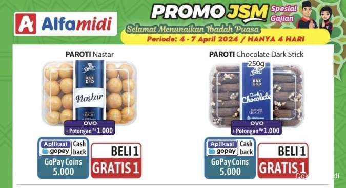 Promo JSM Alfamidi Spesial Gajian Periode 5-7 April 2024, Nastar Beli 1 Gratis 1!