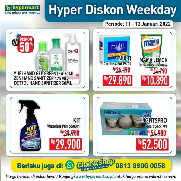 Promo Hypermart Hyper Diskon Weekday Periode 11-13 Januari 2022