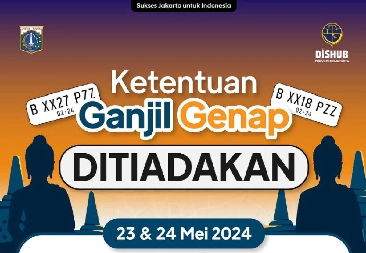Ganjil Genap Jakarta Hari Ini (24 Mei 2024) Tak Berlaku, Cuti Bersama Waisak!