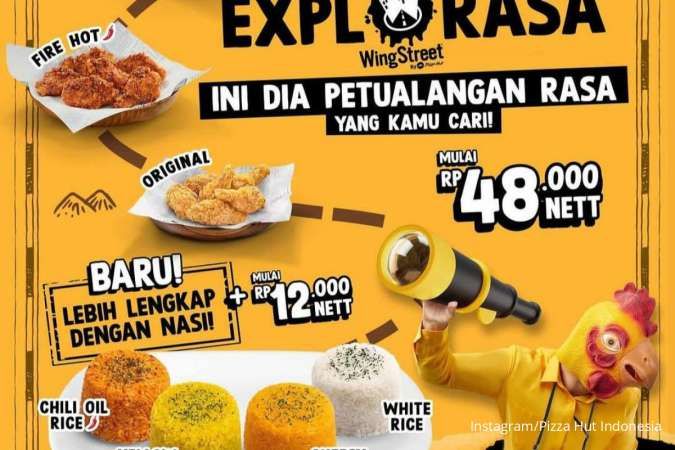 Promo Menu Pizza Hut Terbaru, Explore Rasa Wingstreet Isi Ayam Nasi 4 Rasa Rp 12.000