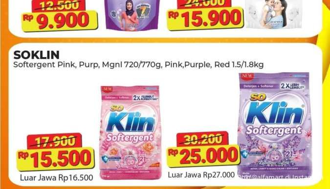 Promo Alfamart Paling Murah di Awal Februari 2025, Deterjen So Klin Mulai Rp 15.500