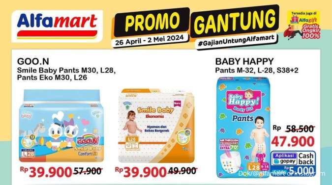 Promo JSM Alfamart Mulai 26 April 2024, Promo Alfamart Gantung Popok Bayi Lebih Murah
