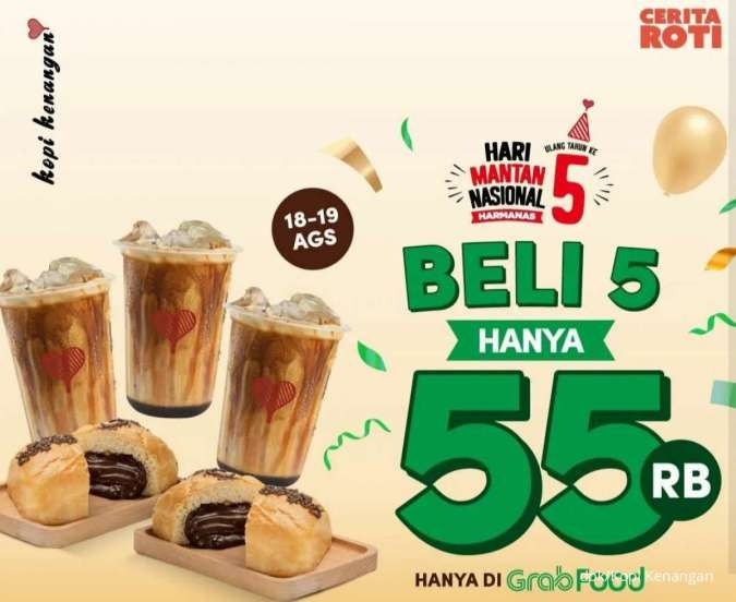 Promo Kopi Kenangan 18-19 Agustus 2022, Beli 5 Cuma Rp 55.000 di GrabFood