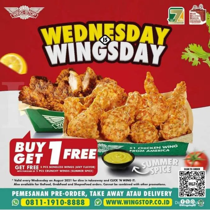 Promo Wednesday is Wingsday dari Wingstop, Beli 10 Ayam Rp 51.000