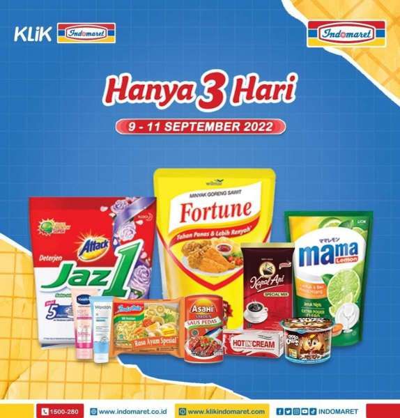 Katalog Promo Indomaret Hanya 3 Hari Periode 9-11 September 2022