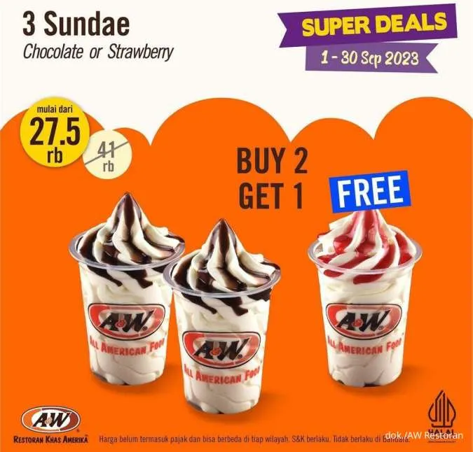 Promo AW Restoran Super Deals 1-30 September 2023