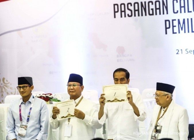 Jokowi-Ma'ruf nomor satu, Prabowo-Sandiaga nomor dua