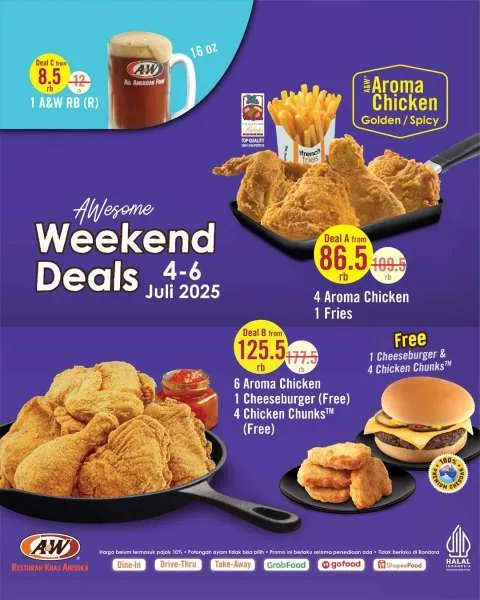Promo A&W Weekend Deals Paket Aroma Chicken Juli