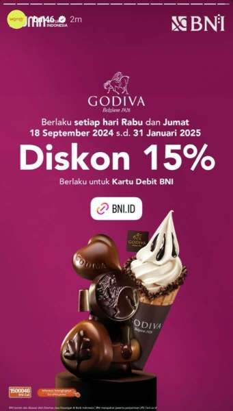 Promo Wondr by BNI di Godiva 18 September 2024-31 Januari 2025