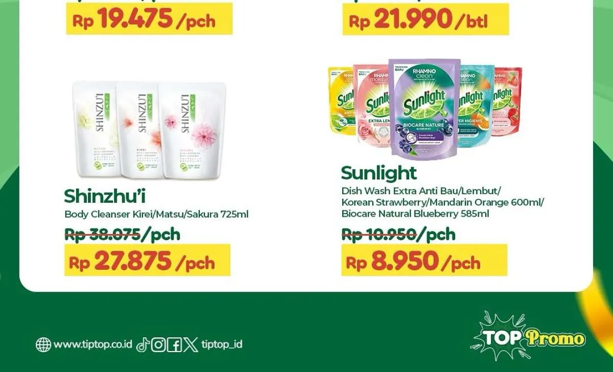 Promo JSM Tip Top 29-31 Agustus 2025, Shinzui dan Sunlight Lebih Hemat
