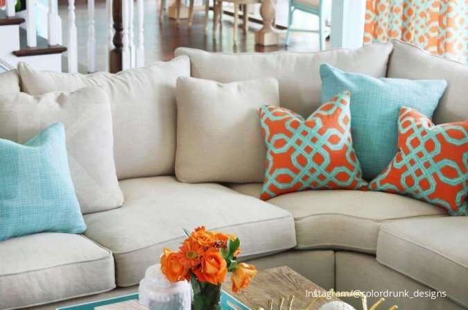 Ide Dekorasi Rumah dengan Warna Komplementer Biru dan Oranye, Keren!