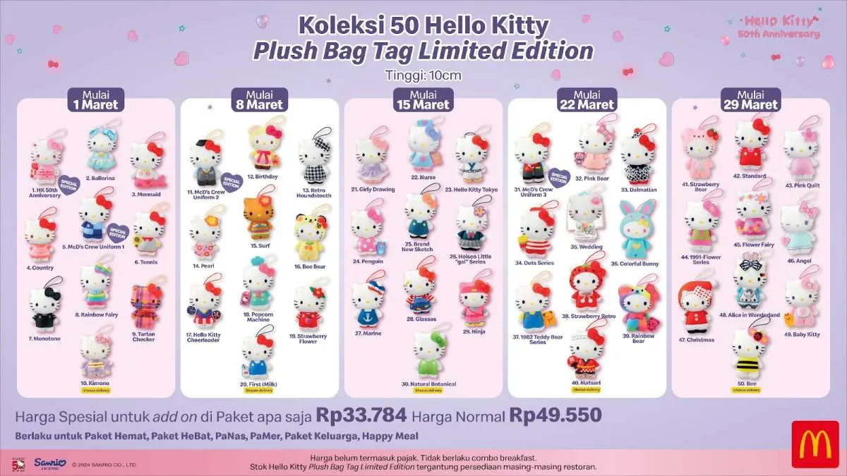  McDonald’s Indonesia Hadirkan Koleksi Lengkap Hello Kitty Edisi 50th Anniversary  
