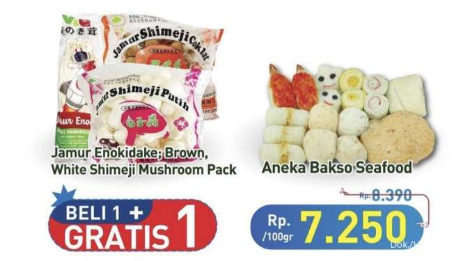 Promo Hypermart Weekday Periode 7-9 Januari 2025, Beli 1 Gratis 1 Jamur Enoki-Shimeji