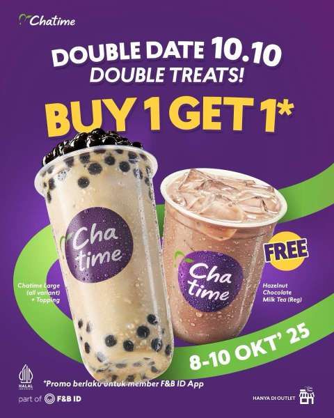 Promo 10.10 di Chatime 8-10 Oktober 2025