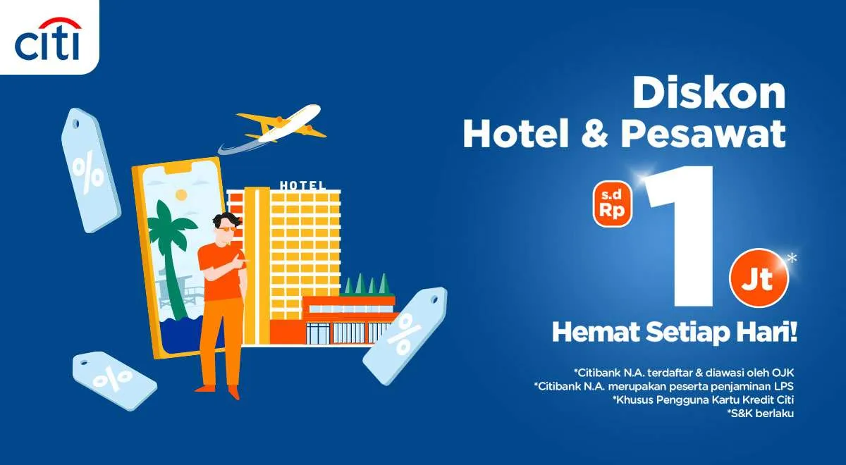 Khusus Kartu Kredit Citi, Diskon Hotel & Pesawat PegiPegi hingga Rp 1 Juta