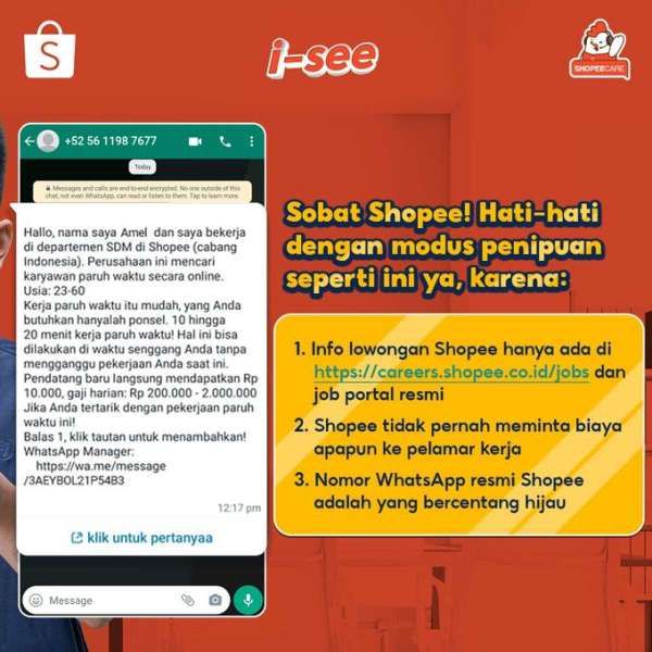 Hati-Hati Modus Penipuan Lowongan Kerja Shoppe Masih Marak